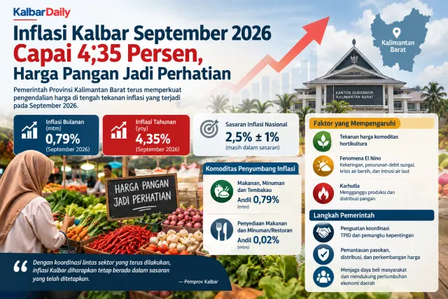 Inflasi Kalbar September 2026 Capai 4,35 Persen, Harga Pangan Jadi Perhatian
